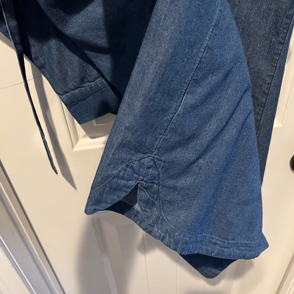Old Navy Dark Blue Denim Jean Shirt Dress country western sz Large L - Picture 4 of 4
